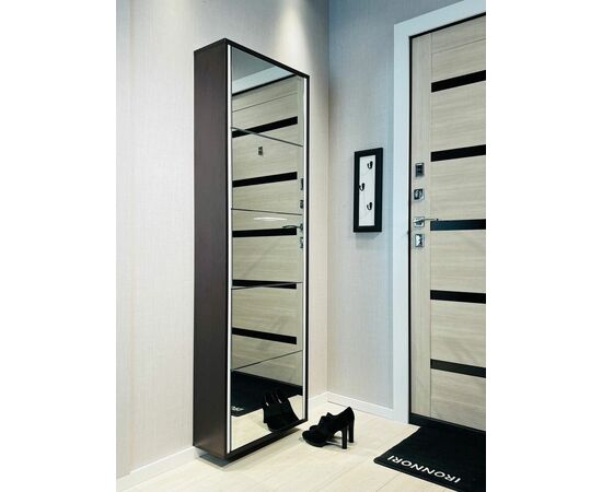 Обувница ЛАЙТ 5 МП (Венге / Зеркало), изображение 2 | Интернет магазин мебели и декора LifeDekor