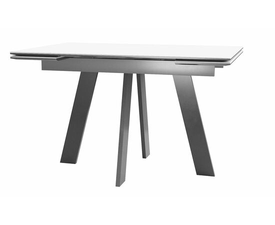 Стол DikLine SKM120 Керамика Mono white (белый матовый)/подстолье черное,, изображение 2 | Интернет магазин мебели и декора LifeDekor