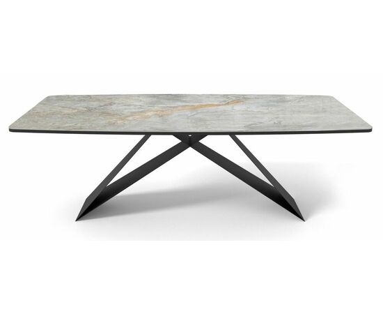 Стол DikLine SKY220 Керамика Titanium Silver River Polished/подстолье черное/опоры черные (2 уп.),, изображение 2 | Интернет магазин мебели и декора LifeDekor