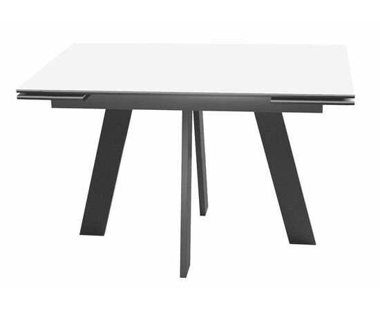 Стол DikLine SKM120 Керамика Mono white (белый матовый)/подстолье черное, | Интернет магазин мебели и декора LifeDekor