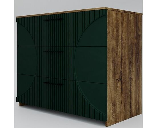 Комод «Монтале» 3Я КМК 0966.17, дуб канзас/зеленый матовый | Интернет магазин мебели и декора LifeDekor