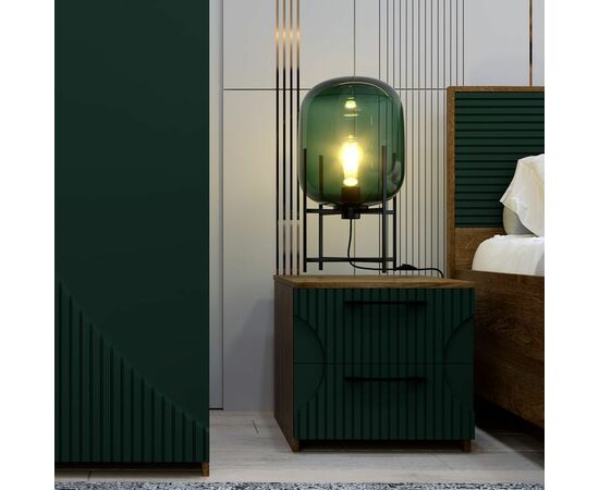 Спальня «Монтале» КМК 0966, дуб канзас/зеленый матовый, изображение 4 | Интернет магазин мебели и декора LifeDekor