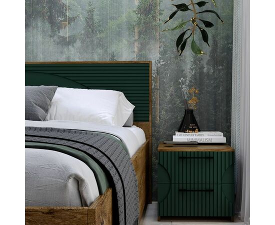 Тумба «Монтале» 2Я КМК 0966.19, дуб канзас/зеленый матовый, изображение 3 | Интернет магазин мебели и декора LifeDekor