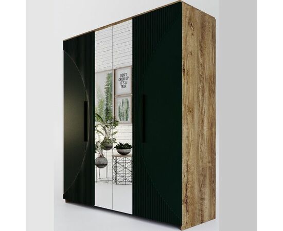 Шкаф «Монтале» 4Д КМК 0966.1, дуб канзас/зеленый матовый | Интернет магазин мебели и декора LifeDekor