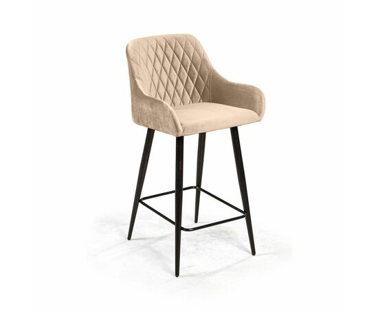 Стул полубарный Robert поворотный 360 градусов, бархат бежевый 5 | Интернет магазин мебели и декора LifeDekor