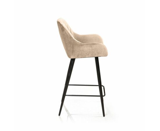 Стул полубарный Robert поворотный 360 градусов, бархат бежевый 5, изображение 3 | Интернет магазин мебели и декора LifeDekor