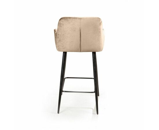 Стул полубарный Robert поворотный 360 градусов, бархат бежевый 5, изображение 5 | Интернет магазин мебели и декора LifeDekor