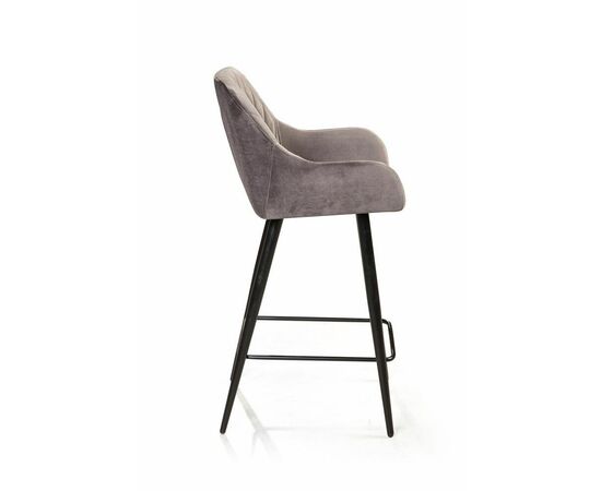 Стул полубарный Robert поворотный 360 градусов, бархат светло-серый 26, изображение 3 | Интернет магазин мебели и декора LifeDekor
