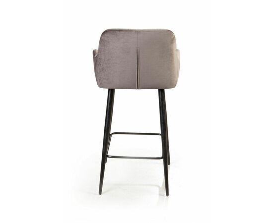 Стул полубарный Robert поворотный 360 градусов, бархат светло-серый 26, изображение 6 | Интернет магазин мебели и декора LifeDekor