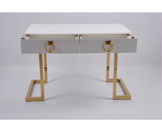 Стол-консоль Атлас МС9002-120W, 120х60х78 см, белый глянцевый, изображение 5 | Интернет магазин мебели и декора LifeDekor