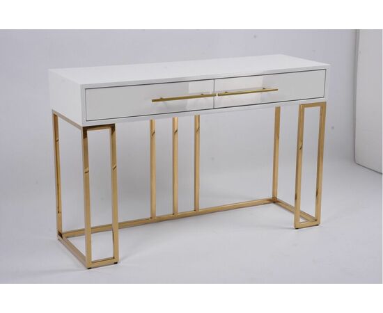 Стол-консоль Альма МС9005-120W, 120х40х78 см, белый глянцевый, изображение 3 | Интернет магазин мебели и декора LifeDekor