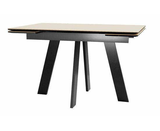 Стол DikLine SKM120 Керамика Krater Perla (бежевый матовый)/подстолье черное, изображение 2 | Интернет магазин мебели и декора LifeDekor