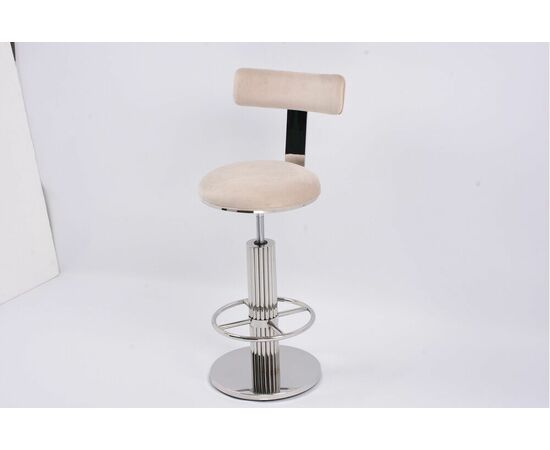 Стул барный Вивиан MC111-GR-3, светло-серый/глянцевое серебро, изображение 3 | Интернет магазин мебели и декора LifeDekor