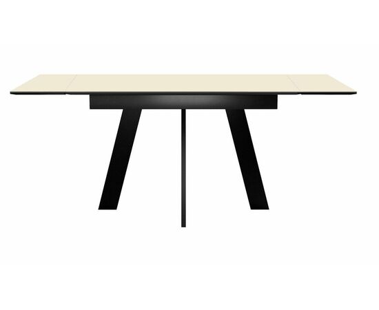 Стол DikLine SKM140 Керамика Krater Perla (бежевый матовый)/подстолье черное/опоры черные, изображение 2 | Интернет магазин мебели и декора LifeDekor