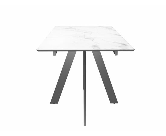 Стол DikLine DKD120, керамика 120(160)х80, марамор белый матовый, опоры черные (2 уп.), изображение 3 | Интернет магазин мебели и декора LifeDekor