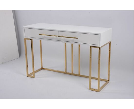 Стол-консоль Альма МС9005-120W, 120х40х78 см, белый глянцевый, изображение 4 | Интернет магазин мебели и декора LifeDekor