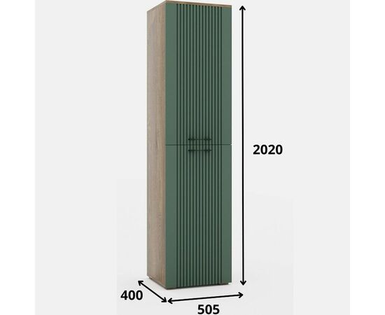 Стенка «Монреаль» КМК 0986, дуб канзас/зеленый матовый, изображение 4 | Интернет магазин мебели и декора LifeDekor