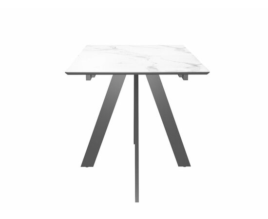 Стол DikLine DKD120, керамика 120(160)х80, марамор белый матовый, опоры черные (2 уп.), изображение 6 | Интернет магазин мебели и декора LifeDekor