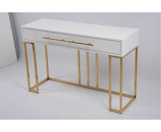 Стол-консоль Альма МС9005-120W, 120х40х78 см, белый глянцевый, изображение 8 | Интернет магазин мебели и декора LifeDekor