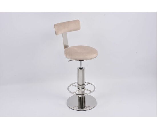 Стул барный Вивиан MC111-GR-3, светло-серый/глянцевое серебро, изображение 4 | Интернет магазин мебели и декора LifeDekor