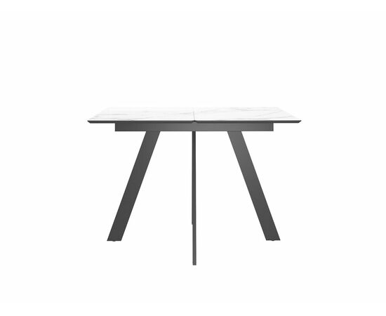 Стол DikLine DKD120, керамика 120(160)х80, марамор белый матовый, опоры черные (2 уп.), изображение 5 | Интернет магазин мебели и декора LifeDekor