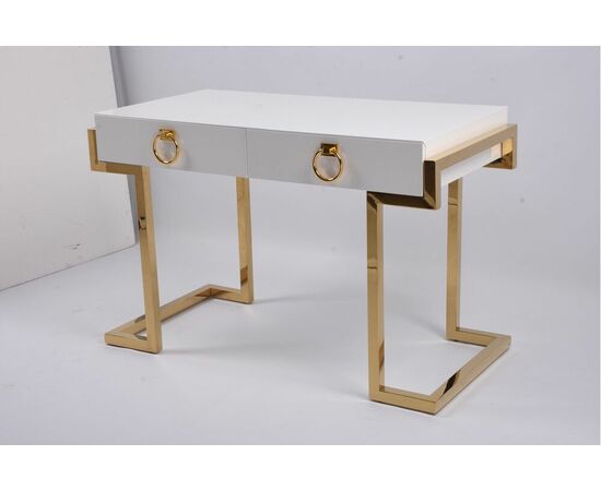 Стол-консоль Атлас МС9002-120W, 120х60х78 см, белый глянцевый, изображение 3 | Интернет магазин мебели и декора LifeDekor