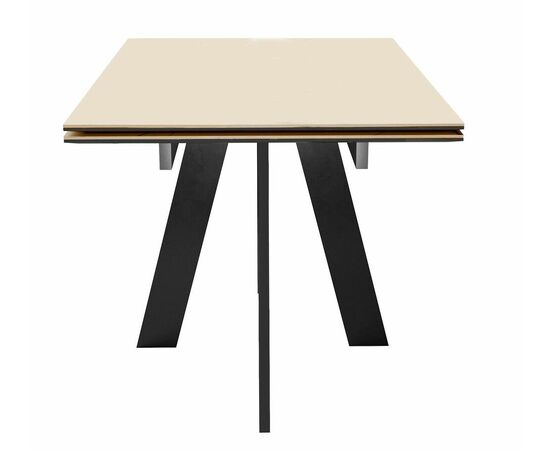 Стол DikLine SKM120 Керамика Krater Perla (бежевый матовый)/подстолье черное, изображение 4 | Интернет магазин мебели и декора LifeDekor