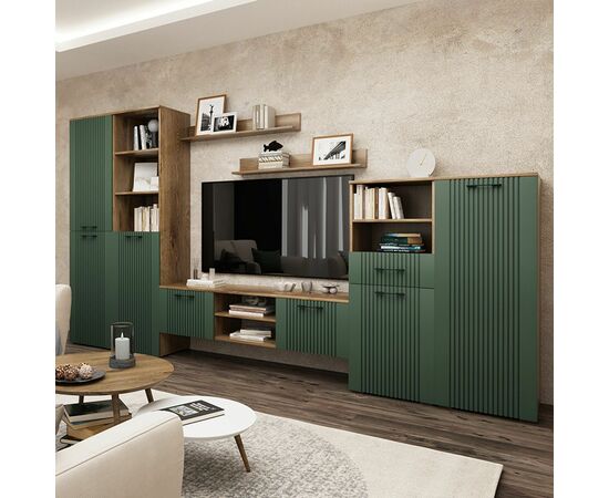 Шкаф «Монреаль» 2Д КМК 0986.1, дуб канзас/зеленый матовый, изображение 6 | Интернет магазин мебели и декора LifeDekor