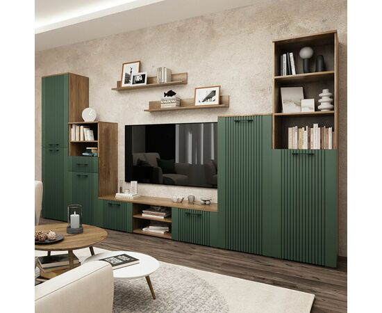 Шкаф «Монреаль» 1Д КМК 0986.2, дуб канзас/зеленый матовый, изображение 8 | Интернет магазин мебели и декора LifeDekor