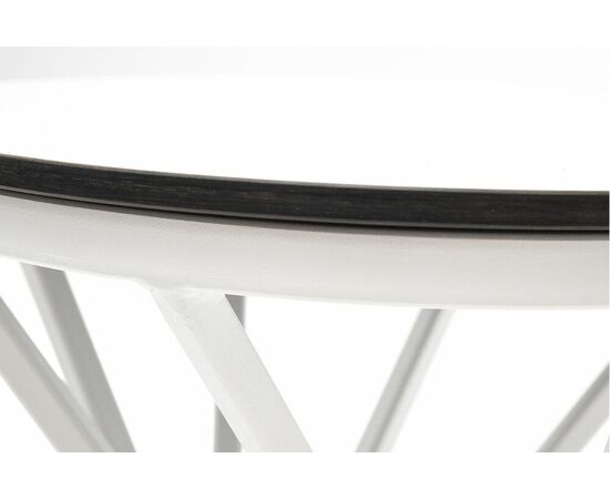 "Сантьяго" журнальный стол из HPL круглый Ø40 H55, каркас из стали белый, цвет столешницы "молочный", изображение 3 | Интернет магазин мебели и декора LifeDekor