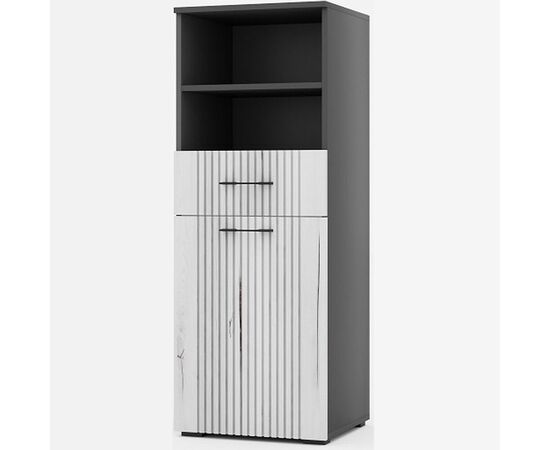 Тумба «Монреаль» 1Д1Я КМК 0986.4, антрацит/дуб канадский арктик, изображение 2 | Интернет магазин мебели и декора LifeDekor