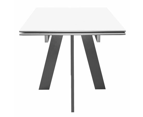 Стол DikLine SKM140 Керамика Mono white (белый матовый)/подстолье черное/опоры черные (2 уп.), изображение 4 | Интернет магазин мебели и декора LifeDekor