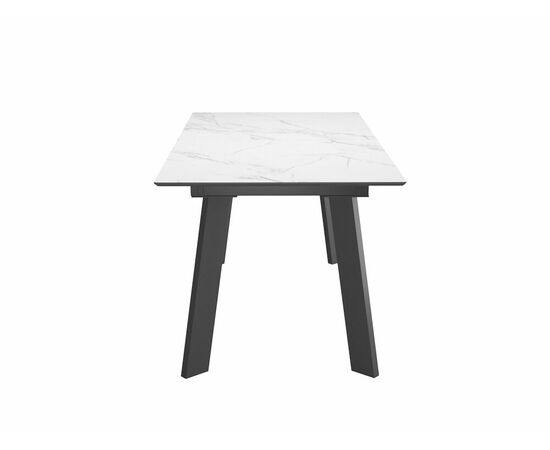 Стол DikLine DKH160, керамика 160(200)х90, мрамор белый матовый, опоры черные (2 уп.), изображение 3 | Интернет магазин мебели и декора LifeDekor