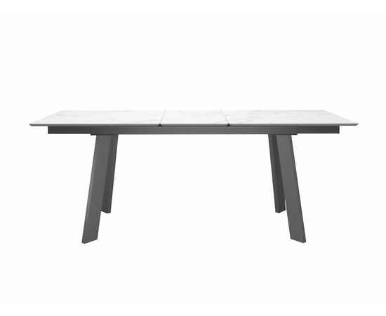 Стол DikLine DKH160, керамика 160(200)х90, мрамор белый матовый, опоры черные (2 уп.), изображение 5 | Интернет магазин мебели и декора LifeDekor