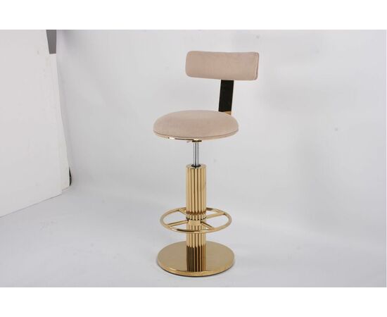 Стул барный Вивиан MC111-GR-2, светло-серый/глянцевое золото | Интернет магазин мебели и декора LifeDekor