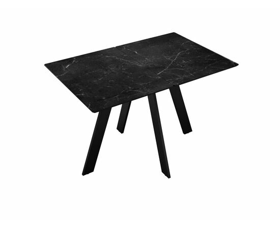 Стол DikLine DKD120, керамика 120(160)х80, мрамор черный матовый, опоры черные (2 уп.), изображение 4 | Интернет магазин мебели и декора LifeDekor
