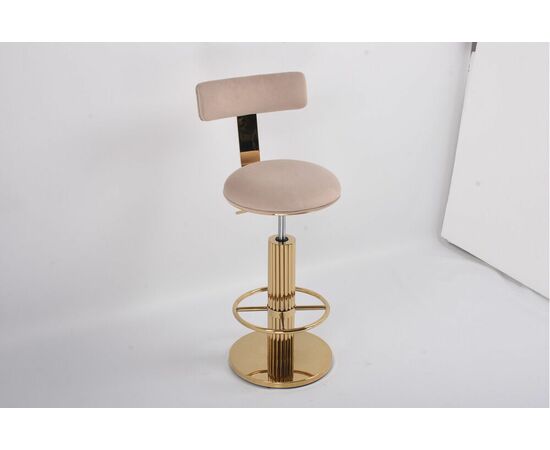 Стул барный Вивиан MC111-GR-2, светло-серый/глянцевое золото, изображение 5 | Интернет магазин мебели и декора LifeDekor