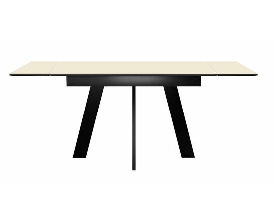 Стол DikLine SKM120 Керамика Krater Perla (бежевый матовый)/подстолье черное, изображение 3 | Интернет магазин мебели и декора LifeDekor