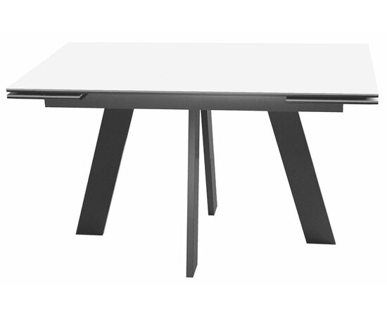 Стол DikLine SKM140 Керамика Mono white (белый матовый)/подстолье черное/опоры черные (2 уп.) | Интернет магазин мебели и декора LifeDekor