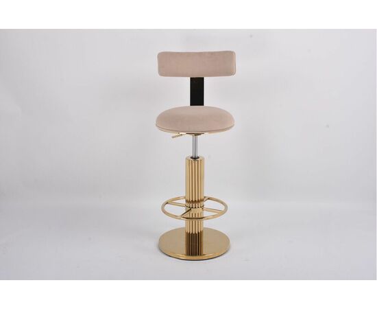 Стул барный Вивиан MC111-GR-2, светло-серый/глянцевое золото, изображение 2 | Интернет магазин мебели и декора LifeDekor