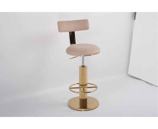 Стул барный Вивиан MC111-GR-2, светло-серый/глянцевое золото, изображение 3 | Интернет магазин мебели и декора LifeDekor