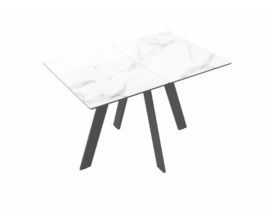 Стол DikLine DKD120, керамика 120(160)х80, марамор белый матовый, опоры черные (2 уп.), изображение 7 | Интернет магазин мебели и декора LifeDekor