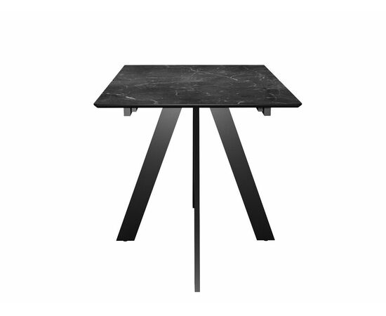 Стол DikLine DKD120, керамика 120(160)х80, мрамор черный матовый, опоры черные (2 уп.), изображение 3 | Интернет магазин мебели и декора LifeDekor
