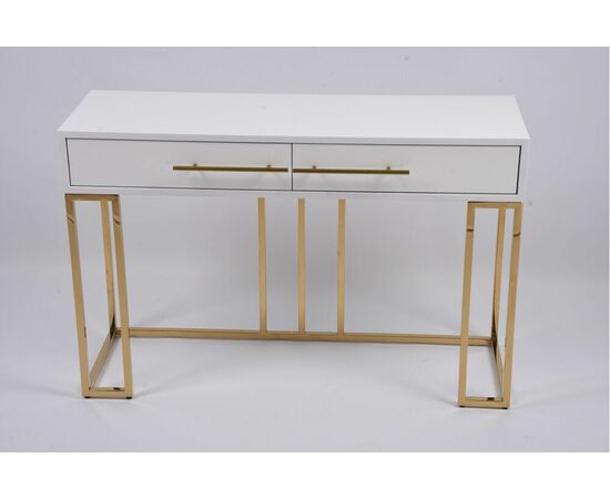 Стол-консоль Альма МС9005-120W, 120х40х78 см, белый глянцевый, изображение 5 | Интернет магазин мебели и декора LifeDekor