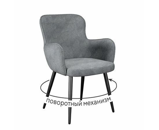 Стул DikLine 503 поворотный SB6 св.сер, ножки черные | Интернет магазин мебели и декора LifeDekor