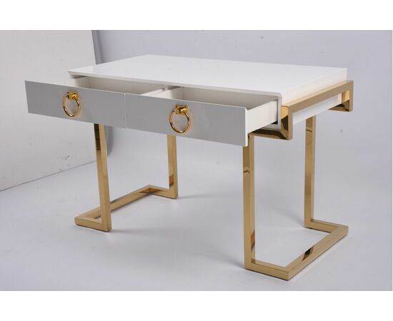 Стол-консоль Атлас МС9002-120W, 120х60х78 см, белый глянцевый, изображение 7 | Интернет магазин мебели и декора LifeDekor