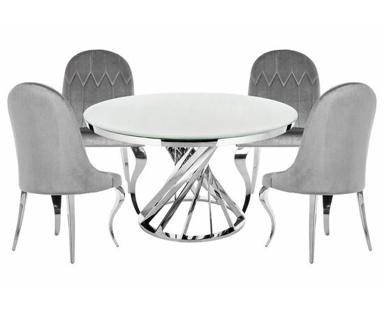 Обеденная группа Аган gray / white | Интернет магазин мебели и декора LifeDekor
