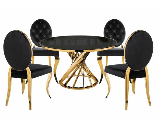 Обеденная группа Вандер black / gold | Интернет магазин мебели и декора LifeDekor