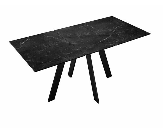 Стол DikLine DKD120, керамика 120(160)х80, мрамор черный матовый, опоры черные (2 уп.), изображение 8 | Интернет магазин мебели и декора LifeDekor