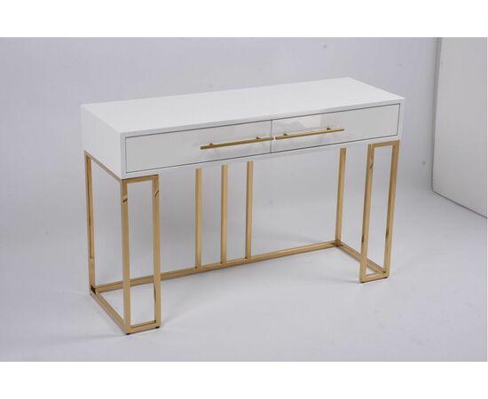 Стол-консоль Альма МС9005-120W, 120х40х78 см, белый глянцевый, изображение 7 | Интернет магазин мебели и декора LifeDekor